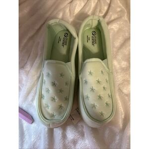 Women's Size‎ 11 Wide Cozee Corner Bedroom Slipper. Mint Green Rubber Bottoms.